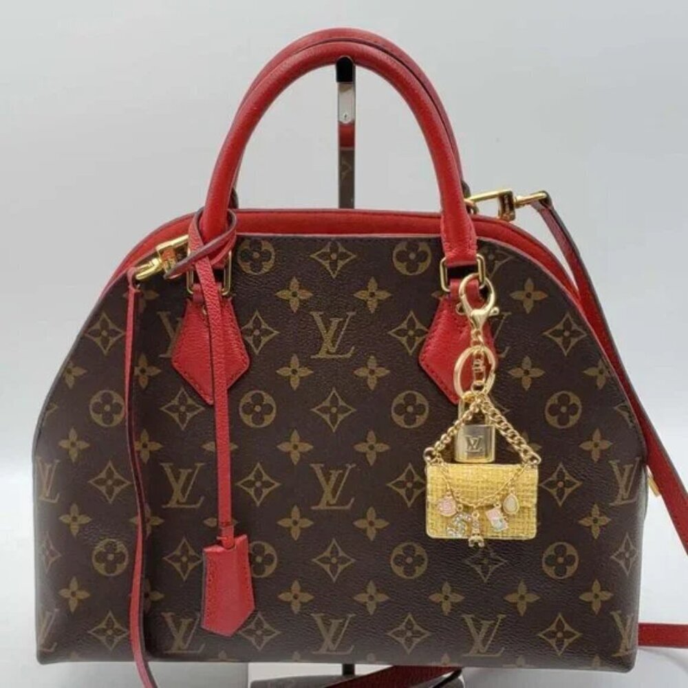 Louis Vuitton Gold Lock 🔒 Authentic LV Key + Unbranded Tweed Bag Charm - Picture 2 of 7